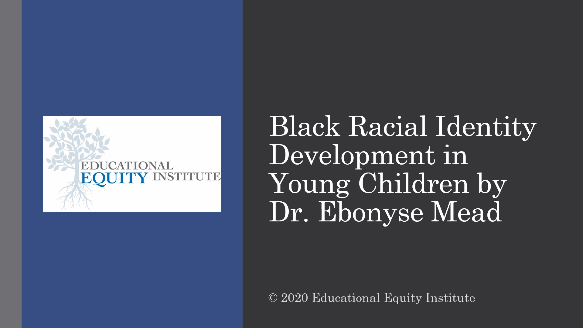 Black Racial Identity Development in Young Children by Dr. Ebonyse Mead