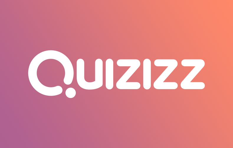 Quizizz logo behind a pink gradient background