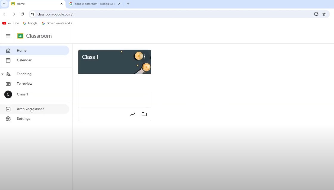 Google Classroom archived classes
